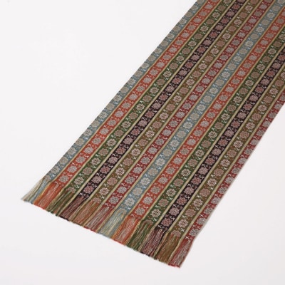 【龍村美術織物】経錦テーブルセンター3号(唐花雙鳥長斑錦)