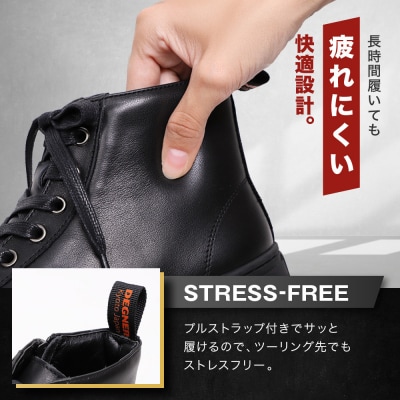 【デグナー】レディースレザースニーカー〈ブラック/ホワイト 24cm〉|バイク [HS-B15]