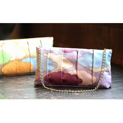 【RITOFU】Kyo-Yuzen クラッチバッグ(瑞雲・紫)|京都 バッグ 人気 京友禅