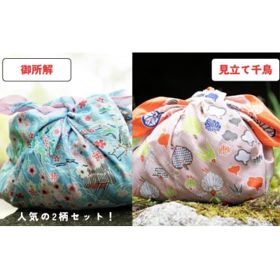 【馬場染工場】風呂敷 2種セット(御所解&見立て葵千鳥) |京都 日常使い おしゃれ風呂敷
