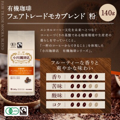 小川珈琲直営店 有機珈琲 フェアトレードモカブレンド(粉)140g|京都 コーヒー 人気ブランド