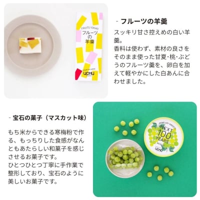 【UCHU wagashi】フルーツの羊羹+宝石の菓子(マスカット)ギフトセット