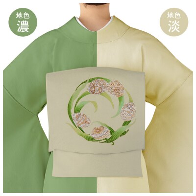 【和装振興応援プロジェクト】歳時記4月3「イースター」京手描友禅 染帯|染帯 着物 織物 