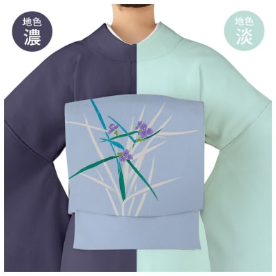 【和装振興応援プロジェクト】歳時記6月2「五月雨」京手描友禅 染帯|染帯 着物 織物 