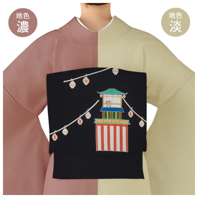 【和装振興応援プロジェクト】歳時記8月1「夏祭り」京手描友禅 染帯|染帯 着物 織物 