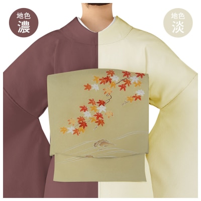 【和装振興応援プロジェクト】歳時記10月2「紅葉狩り」京手描友禅 染帯|染帯 着物 織物 