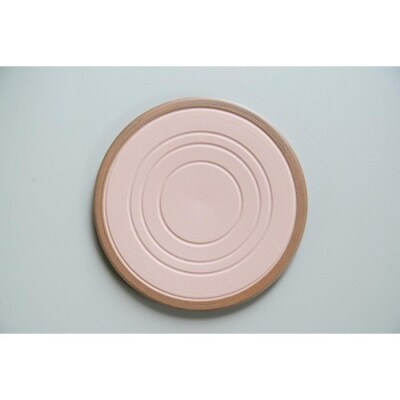 【蘇嶐窯】伝統技法を使った陶製コースター【ピンク・線紋】