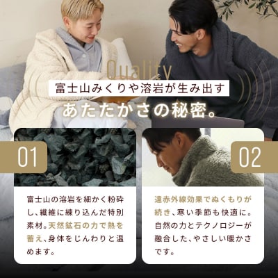 【ロマンス小杉】吸湿発熱ふんわりシープボア素材使用! ポケット付きストール＜チャコールグレー＞|寝具