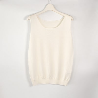 【伊と幸】《白生地の老舗が贈る》姫+ウォッシャブル シルクニット タンクトップ(Lサイズ・ホワイト)