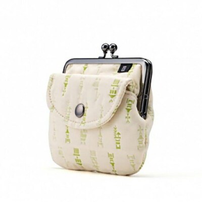 【荒川】 京都ならでは!ふっくらふくれ織親子がま口 鉾柄【白×緑】