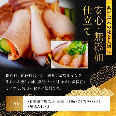 【銀閣寺大西】京風焼豚「銀閣」スライス 150g×3パック|京都 老舗精肉店 有名店 贅沢