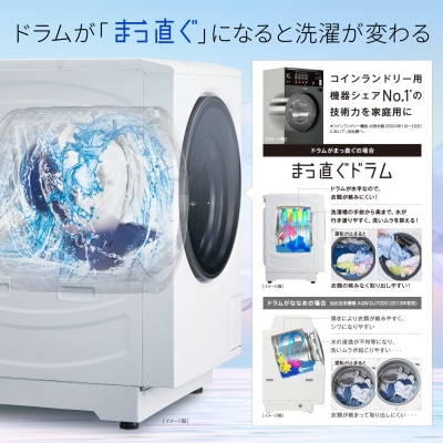 AQUAドラム式洗濯乾燥機 洗濯10kg 乾燥5kg 台無し(左開き:ブラック)
