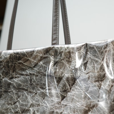 【KENTO HASHIGUCHI×京都西陣織】手もみ銀箔 トートバッグ A4 横型|京都 バッグ