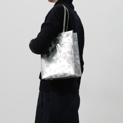 【KENTO HASHIGUCHI×京都西陣織】銀引箔 トートバッグ A4 縦型|京都 バッグ 鞄