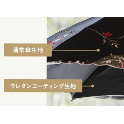 【シノワズリーモダン京都】花鳥オーガンジーカットワーク刺繍ミニ折りたたみ日傘 グレー