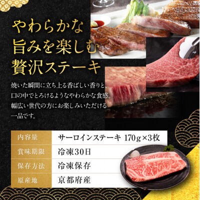 【銀閣寺大西】サーロインステーキ170g×3枚|京都 老舗精肉店 有名店 ステーキ 人気