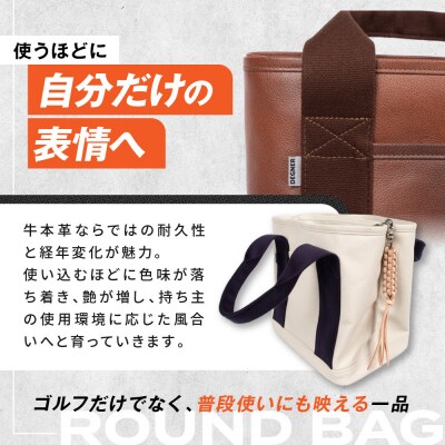 《11月上旬より発送》【デグナー】ふるさと納税限定 レザーゴルフラウンドバッグ カモ - ホワイト