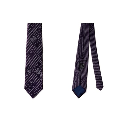 【高島屋選定品】三三屋×NEKADO西陣織のネクタイ(砂紋) パープル|京都 ネクタイ 人気