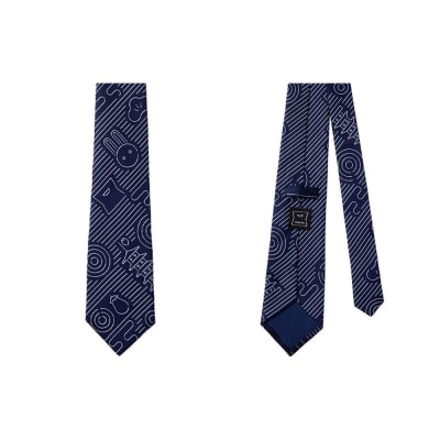 【高島屋選定品】三三屋×NEKADO西陣織のネクタイ(砂紋) ネイビー|京都 ネクタイ 人気
