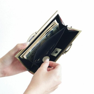 【高島屋選定品】〈AYANOKOJI〉復刻型がま口長財布(帯地風車柄 赤)| 雑貨 人気ブランド