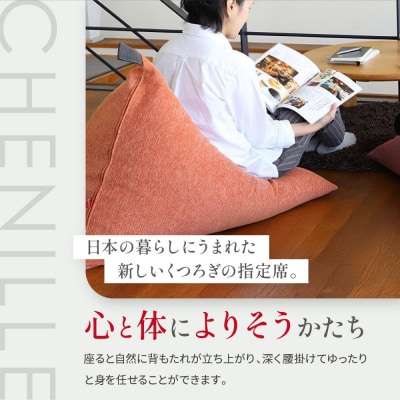 大東寝具  tetra シェニール(レギュラーサイズ)ビーズクッション(マンゴー)|京都 寝具 人気