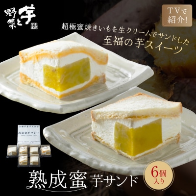 TVで紹介! 熟成蜜芋サンド 6個入り|京都 芋スイーツ専門店 焼きいも×生クリーム 贅沢 人気