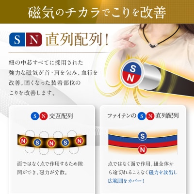 【ファイテン】RAKUWA磁気チタンネックレス Vタイプ(管理医療機器)ブラック<45cm>