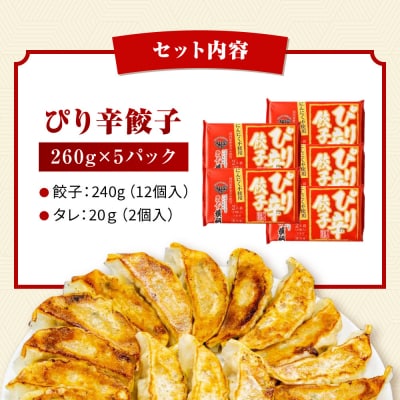 【ラーメン横綱】ニンニク不使用! ぴり辛餃子 5パック60個 京都 有名店 餃子 大人気セット