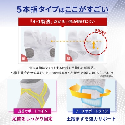 ファイテン 足王(ソッキング)5本指 メンズ ブラック/グレー<25～27cm>|人気 ソックス