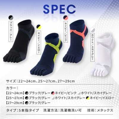 ファイテン 足王(ソッキング)5本指 メンズ ブラック/グレー<27～29cm>|人気 ソックス