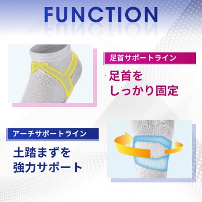 ファイテン 足王(ソッキング) 丸つま先タイプ メンズ ブラック/グレー<25～27cm>