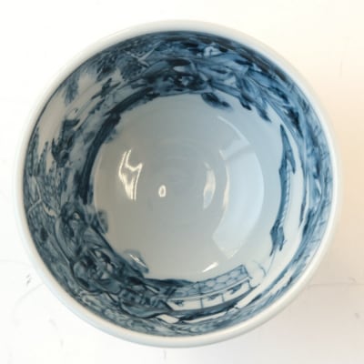 【たち吉】山水角幾何文飯茶碗(朱)京都 茶碗 陶芸品 人気 おすすめ 京焼 清水焼 焼物 軽量