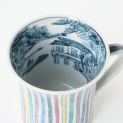 【たち吉】山水彩十草マグ 京都 マグ 陶芸品 人気 おすすめ 京焼 清水焼 マグ マグカップ 