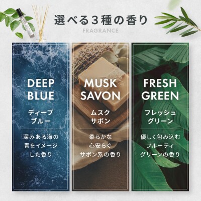  リードディフューザー(フレッシュグリーン)280ml+オードトワレ(ムスクサボン)10ml 