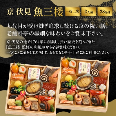 【京 伏見 魚三楼】和風一人折二客組 -20　京都 老舗料亭 人気おせち