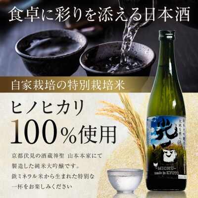 【ひかり餅中村本舗】京都伏見 純米大吟醸 大地を照らす 光酒～MICHU～ 720ml×3本