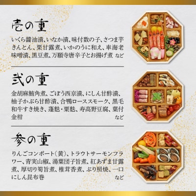 【京阪百貨店 厳選おせち】祇園 日本料理店『山玄茶』監修 和風おせち「円」八角三段重 3人前 京都