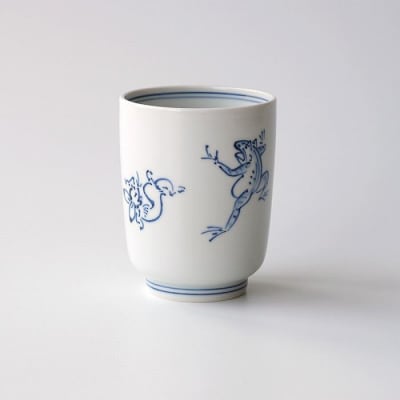 【たち吉】鳥獣戯画 湯呑 染付|京都 湯呑 陶芸品 人気 おすすめ