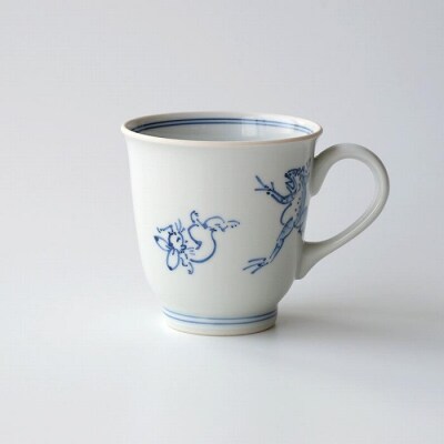 【たち吉】鳥獣戯画 マグ 染付|京都 マグカップ 陶芸品 人気 おすすめ