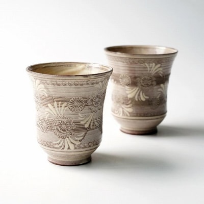 【たち吉】京三島 夫婦湯呑(桐)|京都 湯呑 陶芸品 人気 おすすめ