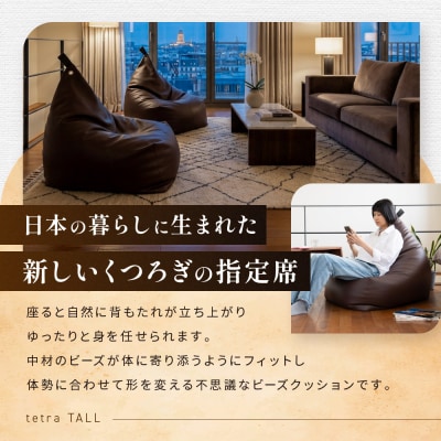 【大東寝具】ビーズクッション tetra TALL ワインレッド 老舗 寝具専門店 人気 クッション