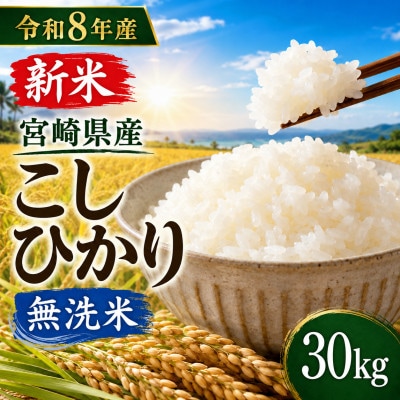 新米【大好評出荷中】令和8年産 宮崎県産こしひかり 30kg 無洗米