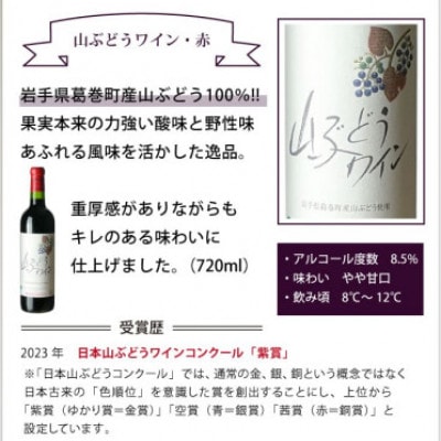 岩手　葛巻町×滝沢市　山ぶどうワインと滝沢りんごワインポムライト　飲み比べ　セット