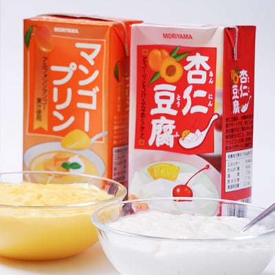 守山乳業 スイーツセット(杏仁豆腐・マンゴープリン ・ぶどうジュース 赤)