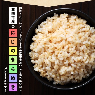 【毎月定期便】茨城県笠間市 にじのきらめき 玄米 5kg(5kg×1袋)全6回