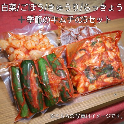 本場韓国の味!手造りキムチ5種セット