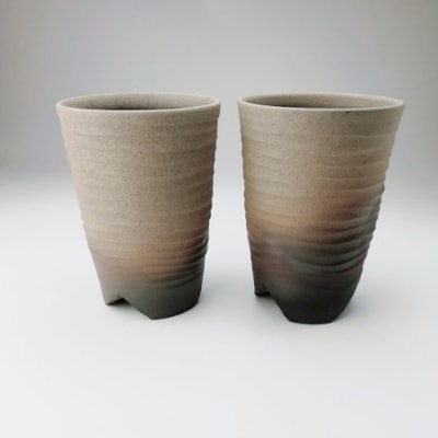 笠間焼　「麦酒杯揃い」/ 羽石修二氏作