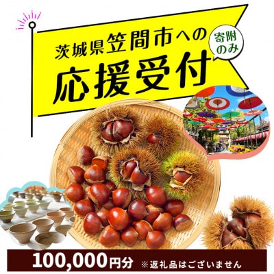 【返礼品なし】茨城県笠間市 応援寄附金 100,000円 (寄附のみの応援受付)
