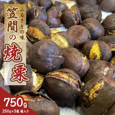 【2026年先行予約】 笠間の焼栗 3袋×250g　750g入り 農産物直売所すわ 茨城県笠間市
