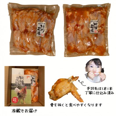 【冷蔵】各10本入り　阿波尾鶏　手羽先・手羽元唐揚げ　食べ比べセット
